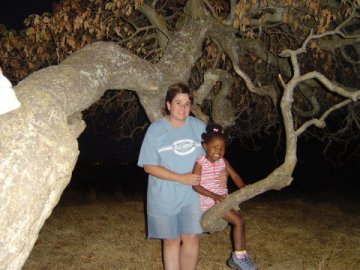 Stacey and Sofi sitting in the tree