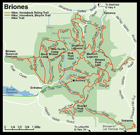 Briones park overview map